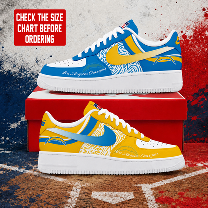 FLASH SALE - NEW CUSTOMIZED NFL09 LAC LOS ANGELES CHARGERS AF1 SHOES