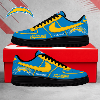 EXCLUSIVE EDITION - NEW CUSTOMIZED NFL09 LAC LOS ANGELES CHARGERS AF1 SHOES