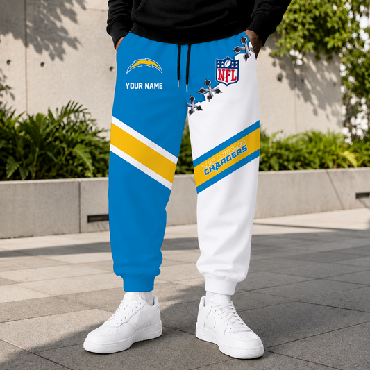 FLASH SALE - NEW CUSTOMIZED NFL09 LAC LOS ANGELES CHARGERS SWEATPANTS