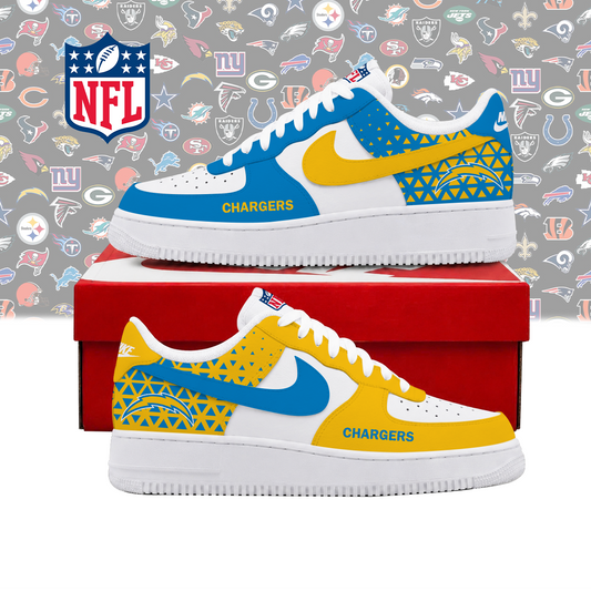 SPECIAL EDITION - NEW CUSTOMIZED NFL09 LAC LOS ANGELES CHARGERS AF1 SHOES