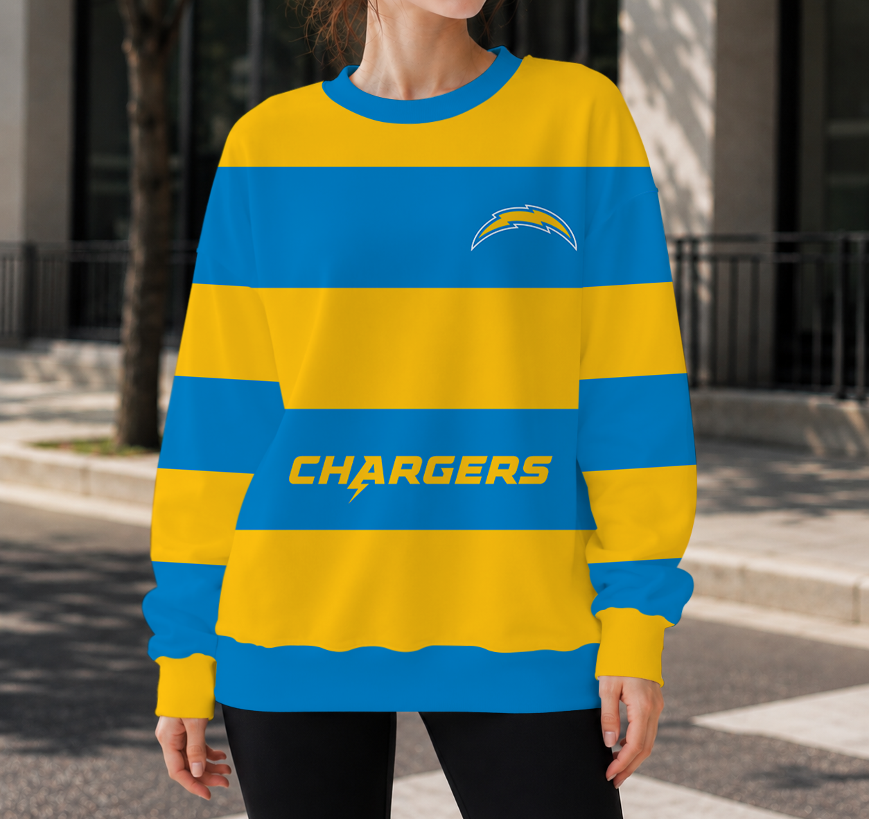 HOT DEAL- NEW CUSTOMIZED NFL09 LAC LOS ANGELES CHARGERS UNISEX SWEATSHIRT