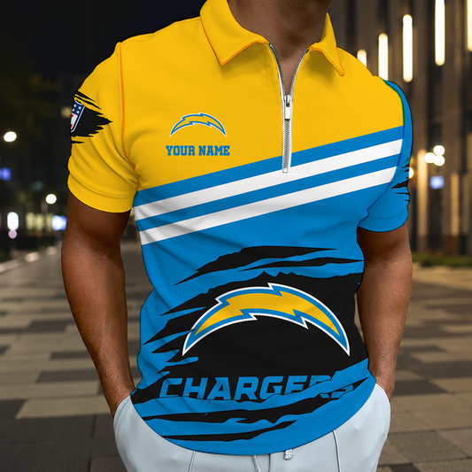 FINAL SALE - NEW CUSTOMIZED NFL09 LAC LOS ANGELES CHARGERS T-SHIRT, POLO SHIRT, ZIP POLO SHIRT, SWEATSHIRT, HOODIE & ZIP HOODIE