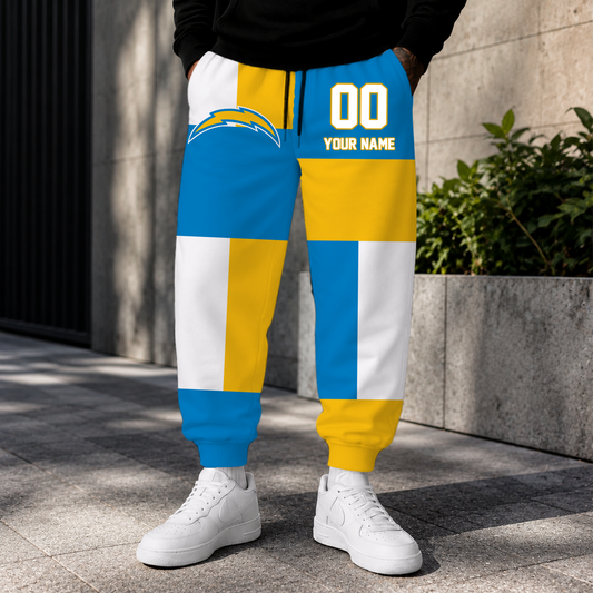 VIRAL EDITION - NEW CUSTOMIZED NFL09 LAC LOS ANGELES CHARGERS SWEATPANTS