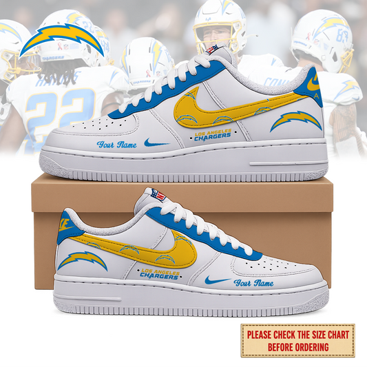 VIRAL EDITION - NEW CUSTOMIZED NFL09 LAC LOS ANGELES CHARGERS AF1 SHOES