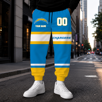 EXCLUSIVE EDITION - NEW CUSTOMIZED NFL09 LAC LOS ANGELES CHARGERS SWEATPANTS
