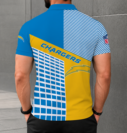 FINAL SALE - NEW CUSTOMIZED NFL09 LAC LOS ANGELES CHARGERS POLO SHIRT