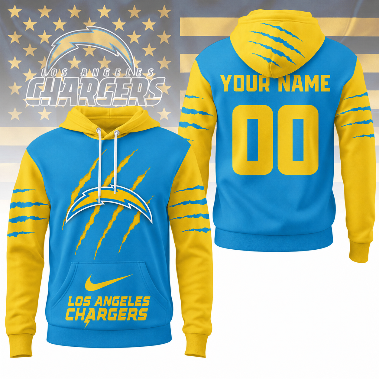 VIRAL EDITION - NEW CUSTOMIZED NFL09 LAC LOS ANGELES CHARGERS T-SHIRT, POLO SHIRT, ZIP POLO SHIRT, SWEATSHIRT, HOODIE & ZIP HOODIE
