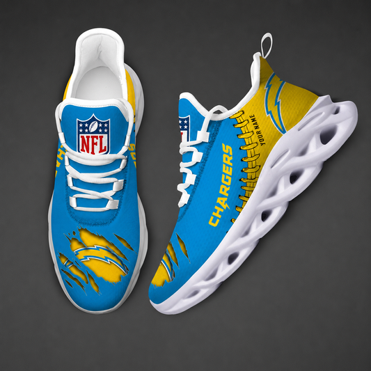 FINAL SALE - NEW CUSTOMIZED NFL09 LAC LOS ANGELES CHARGERS UNISEX MAX SOUL SHOES