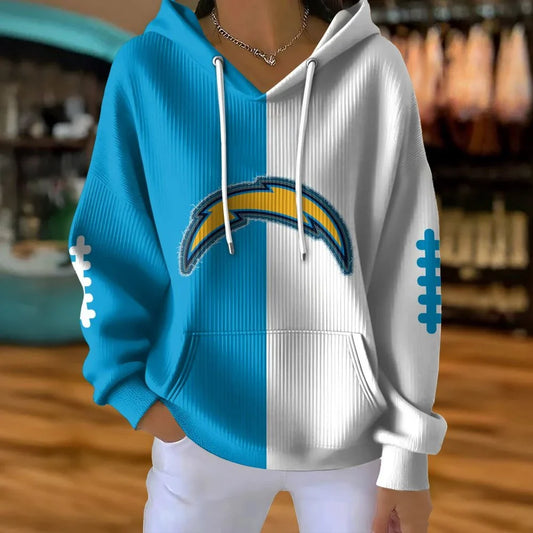 VIRAL EDITION - NEW CUSTOMIZED NFL09 LAC LOS ANGELES CHARGERS RIBBED HOODIE & SWEATSHIRT
