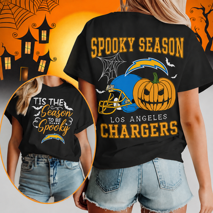 FLASH SALE - NEW CUSTOMIZED NFL09 LAC LOS ANGELES CHARGERS  HALLOWEEN T-SHIRT, HOODIE & ZIP HOODIE