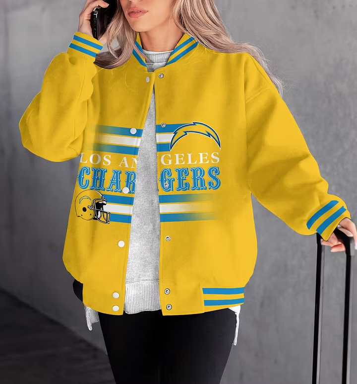 FINAL SALE - NEW CUSTOMIZED NFL09 LAC LOS ANGELES CHARGERS SATIN VARSITY & BASEBALL JACKET