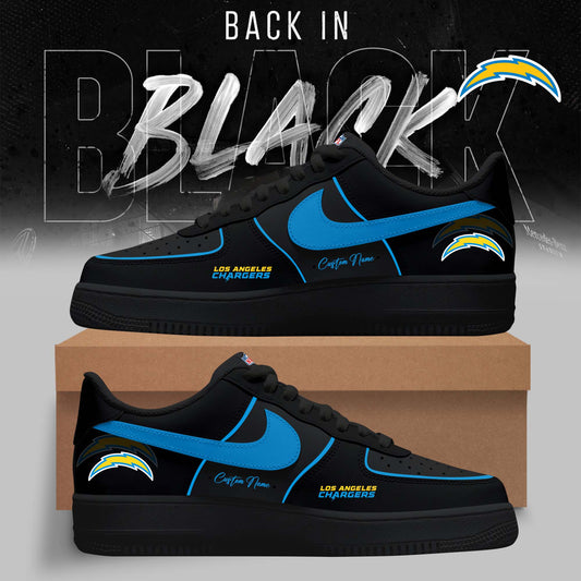 FINAL SALE - NEW CUSTOMIZED NFL09 LAC LOS ANGELES CHARGERS AF1 SNEAKERS