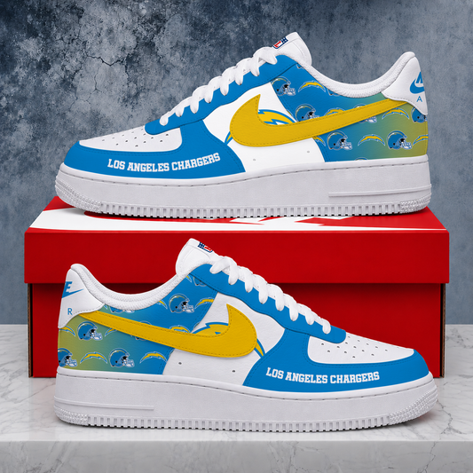FINAL SALE - NEW CUSTOMIZED NFL09 LAC LOS ANGELES CHARGERS AF1 SHOES