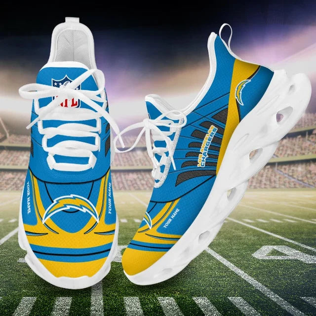 SPECIAL EDITION - NEW CUSTOMIZED NFL09 LAC LOS ANGELES CHARGERS UNISEX MAX SOUL SHOES