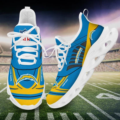 SPECIAL EDITION - NEW CUSTOMIZED NFL09 LAC LOS ANGELES CHARGERS UNISEX MAX SOUL SHOES