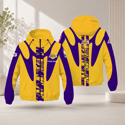 FINAL SALE - NEW CUSTOMIZED NBA09 LLA LOS ANGELES LAKERS WINDBREAKER JACKET