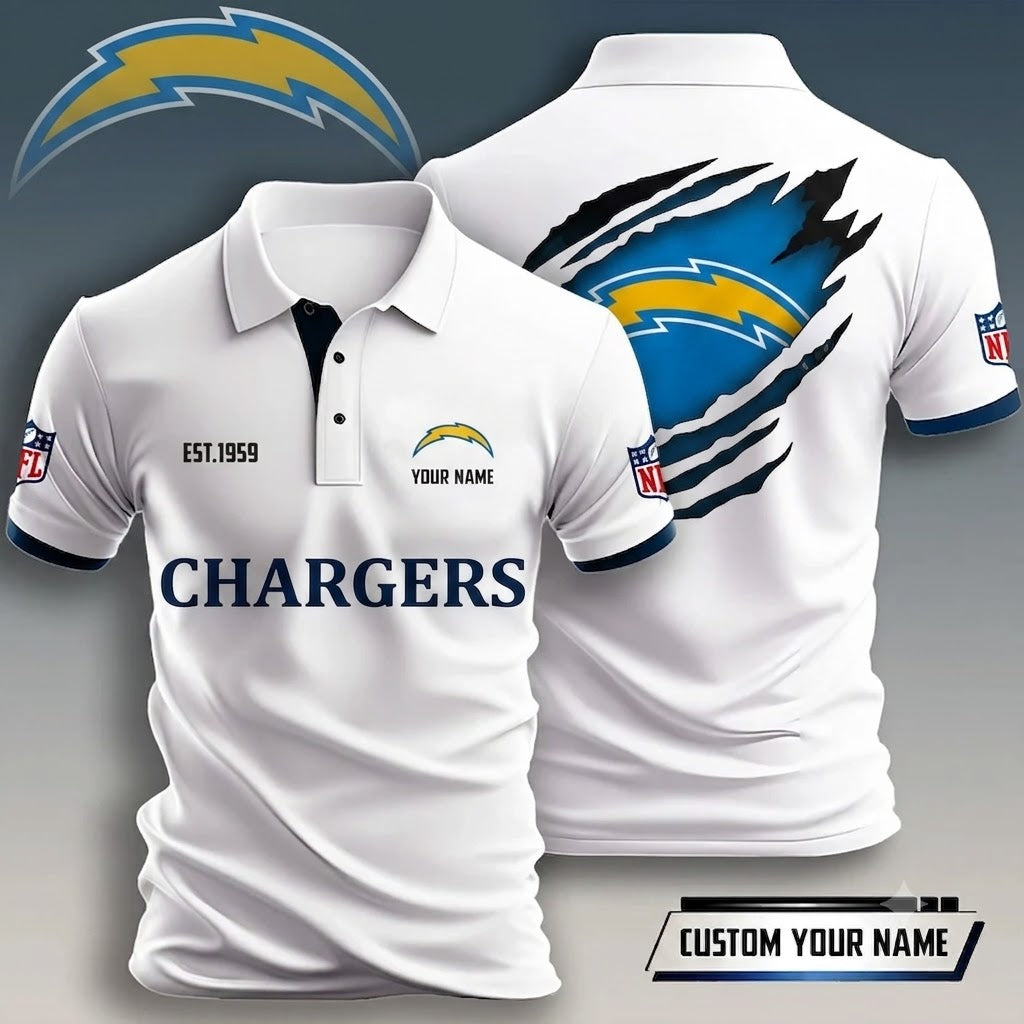 FLASH SALE - NEW CUSTOMIZED NFL09 LAC LOS ANGELES CHARGERS T-SHIRT, POLO SHIRT, ZIP POLO SHIRT, HOODIE, ZIP HOODIE & SWEATSHIRT