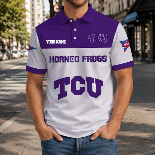 SPECIAL OFFER - NEW CUSTOMIZED NCAA FBS09 THF TCU HORNED FROGS POLO SHIRT, ZIP POLO SHIRT & T-SHIRTS