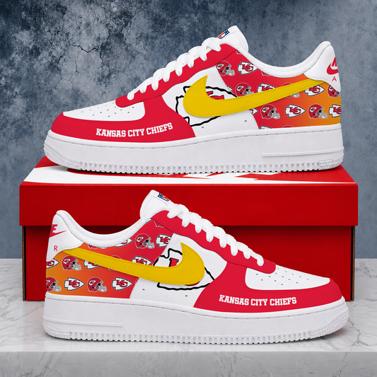 FINAL SALE - NEW CUSTOMIZED NFL01 KCC KANSAS CITY CHIEFS AF1 SHOES
