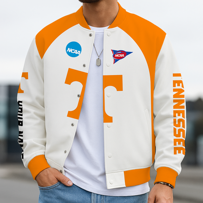 LIMITED DROP - NEW CUSTOMIZED NCAA FOOTBALL BOWL SUBDIVISION 01 TNV TENNESSEE VOLUNTEERS BASEBALL JACKET, SATIN VARSITY JACKET