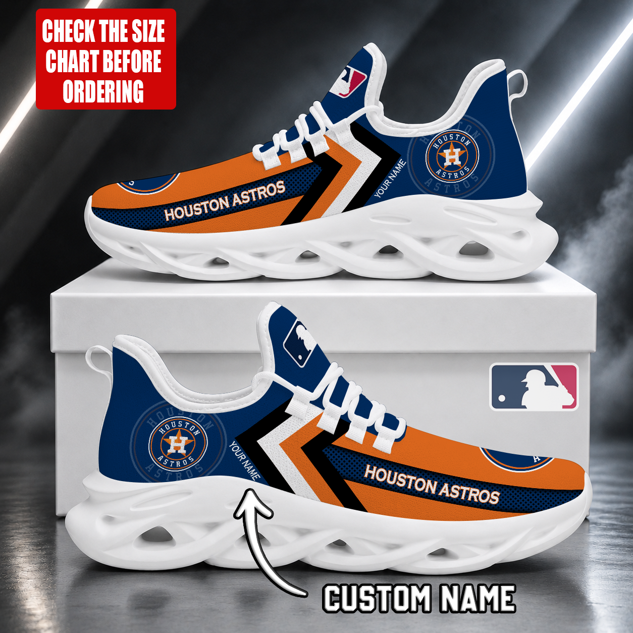 FINAL SALE - NEW CUSTOMIZED MLB10 HAS HOUSTON ASTROS MAX SOUL SHOES