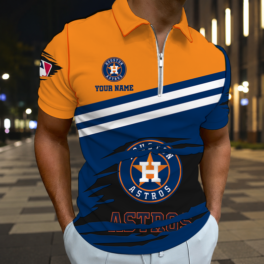HOT DEAL - NEW CUSTOMIZED MLB10 HAS HOUSTON ASTROS T-SHIRT, POLO SHIRT, ZIP POLO SHIRT, SWEATSHIRT, HOODIE & ZIP HOODIE