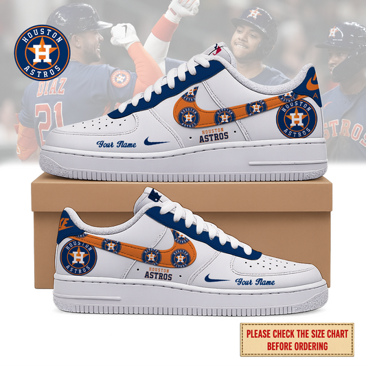 FINAL SALE - NEW CUSTOMIZED MLB10 HAS HOUSTON ASTROS AF1 SHOES
