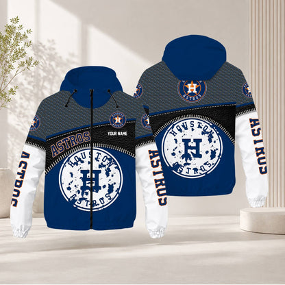 FINAL SALE - NEW CUSTOMIZED MLB10 HAS HOUSTON ASTROS WINDBREAKER JACKET