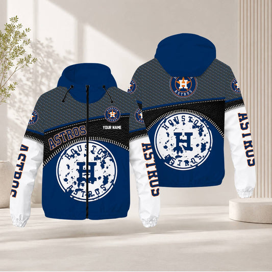 FINAL SALE - NEW CUSTOMIZED MLB10 HAS HOUSTON ASTROS WINDBREAKER JACKET