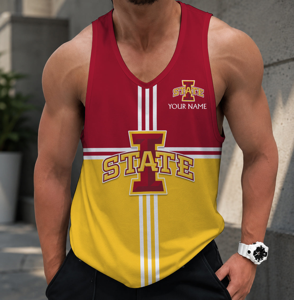 SPECIAL EDTION - NEW CUSTOMIZED NCAA MAM10 ISC IOWA STATE CYCLONES STRAPPY UNISEX TANK TOP