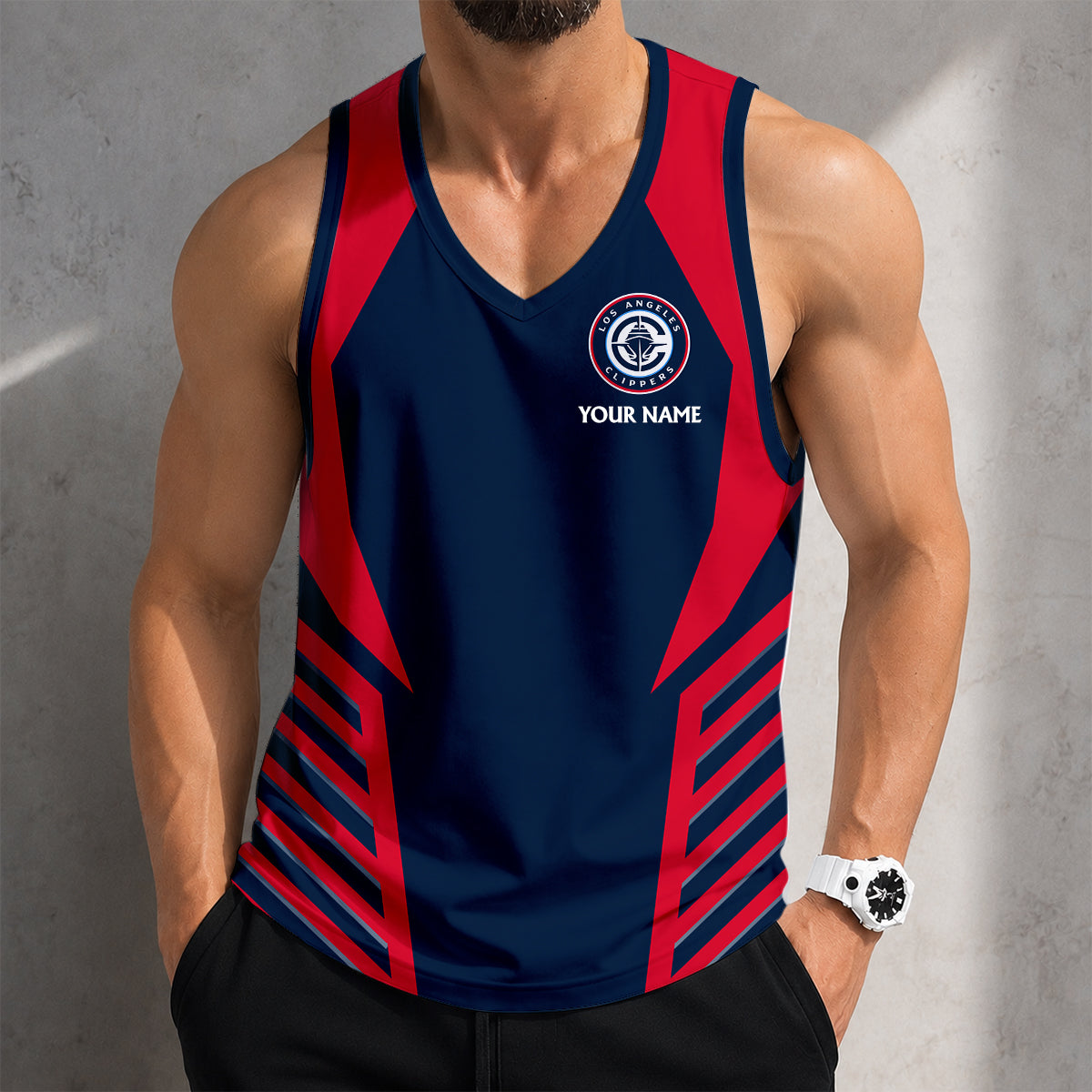 SPECIAL EDITION - NEW CUSTOMIZED NBA10 LCL LOS ANGELES CLIPPERS MEN'S TANK TOP