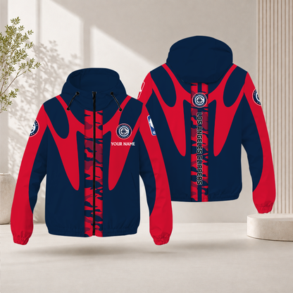 FINAL SALE - NEW CUSTOMIZED NBA10 LCL LOS ANGELES CLIPPERS WINDBREAKER JACKET