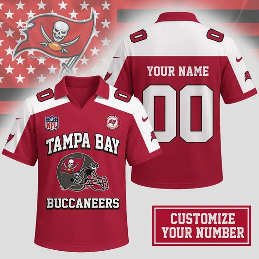 HOT DEAL - NEW CUSTOMIZED NFL10 TBB TAMPA BAY BUCCANEERS0 POLO SHIRT