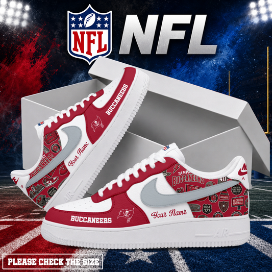 FINAL SALE - NEW CUSTOMIZED NFL10 TBB TAMPA BAY BUCCANEERS AF1 SHOES
