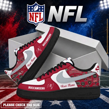 FINAL SALE - NEW CUSTOMIZED NFL10 TBB TAMPA BAY BUCCANEERS AF1 SHOES