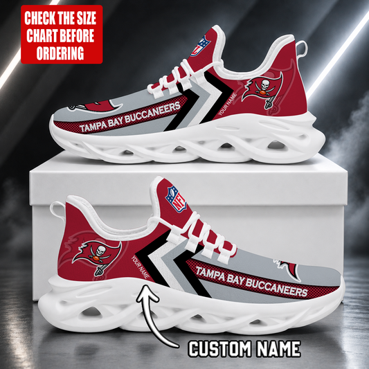 FINAL SALE - NEW CUSTOMIZED NFL10 TBB TAMPA BAY BUCCANEERS UNISEX MAX SOUL SHOES