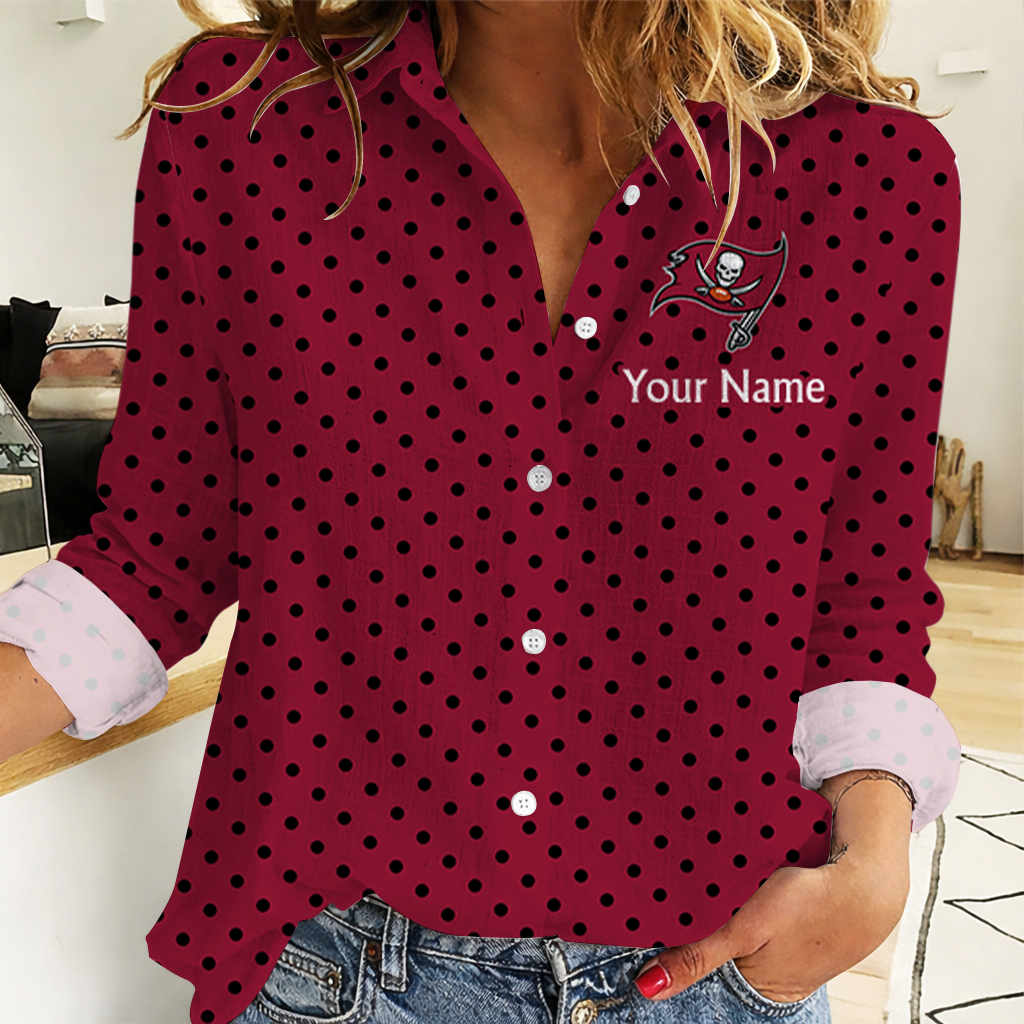 SPECIAL EDITION - NEW CUSTOMIZED NFL10 TBB TAMPA BAY BUCCANEERS WOMEN CASUAL SHIRT