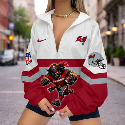 FINAL SALE - NEW CUSTOMIZED NFL10 TBB TAMPA BAY BUCCANEERS V-NECK ZIPPER SWEATSHIRT JACKET