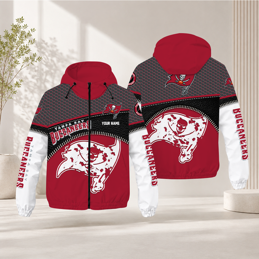 HOT DEAL - NEW CUSTOMIZED NFL10 TBB TAMPA BAY BUCCANEERS WINDBREAKER JACKET