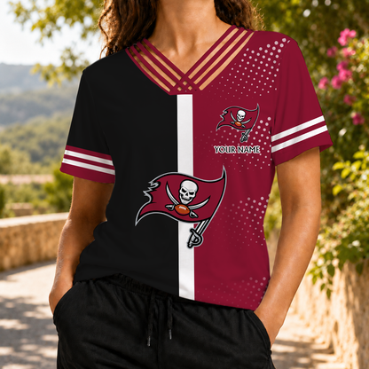 VIRAL EDITION - NEW CUSTOMIZED NFL10 TBB TAMPA BAY BUCCANEERS V-NECK SHIRT