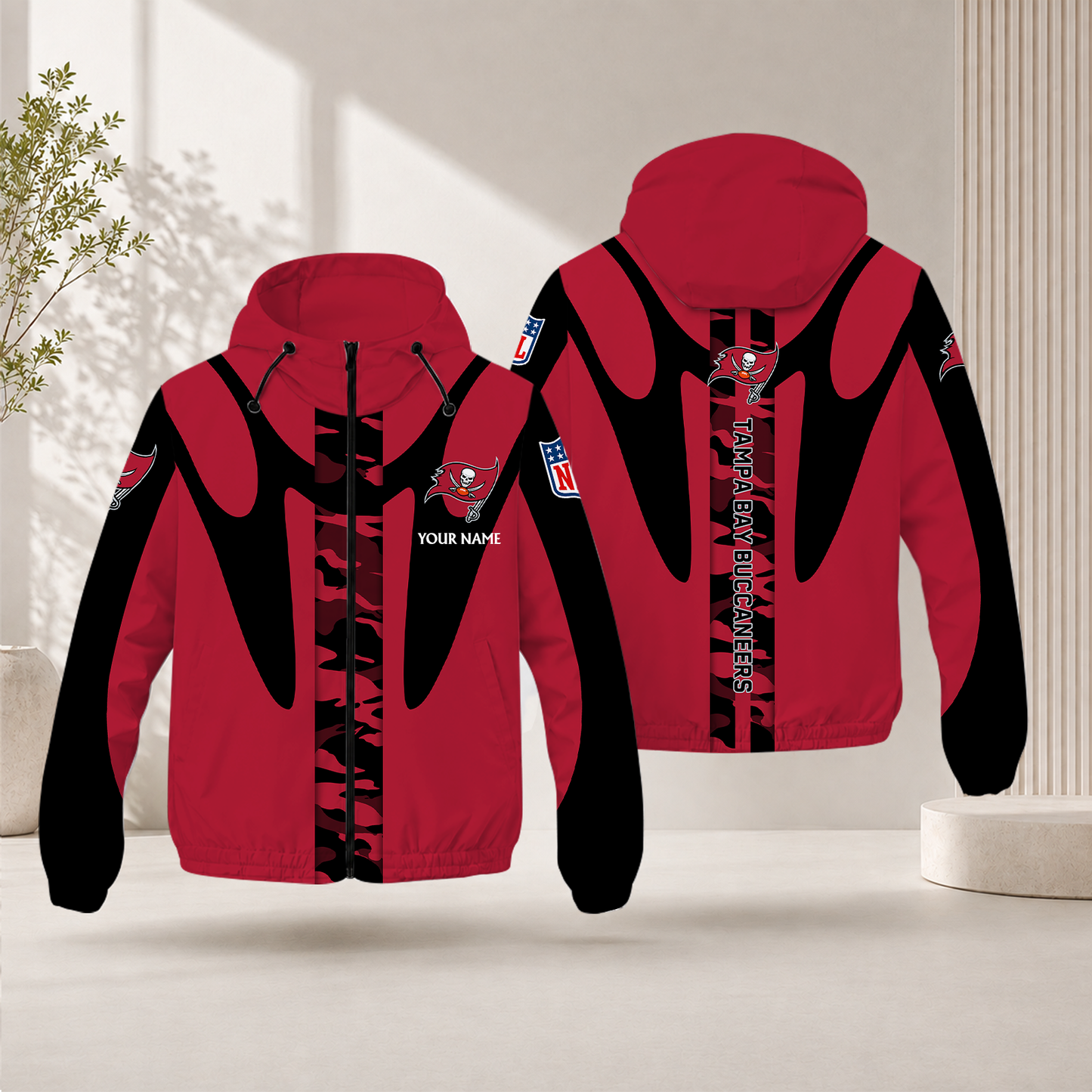 FLASH SALE - NEW CUSTOMIZED NFL10 TBB TAMPA BAY BUCCANEERS WINDBREAKER JACKET
