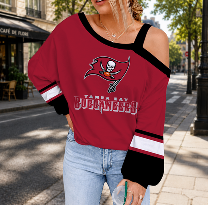 LIMITED EDITION - NEW CUSTOMIZED NFL10 TBB TAMPA BAY BUCCANEERS DROP SHOULDER SWEATSHIRT