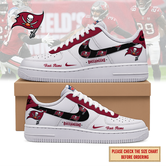 VIRAL EDITION - NEW CUSTOMIZED NFL10 TBB TAMPA BAY BUCCANEERS AF1 SHOES