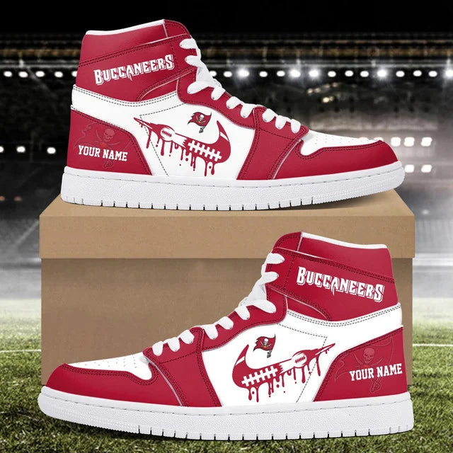EXCLUSIVE EDITION - NEW CUSTOMIZED NFL10 TBB TAMPA BAY BUCCANEERS AIR JORDAN SNEAKERS