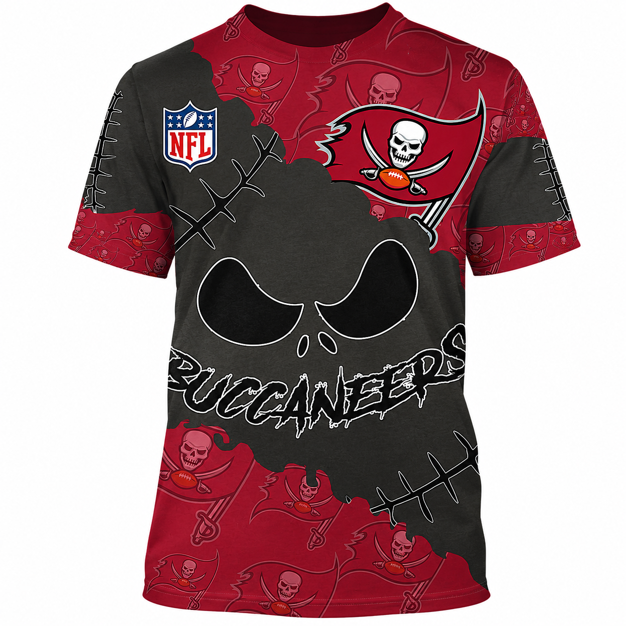 SPECIAL EDITION - NEW CUSTOMIZED NFL10 TBB TAMPA BAY BUCCANEERS HALLOWEEN SKULL APPAREL FOR FANS