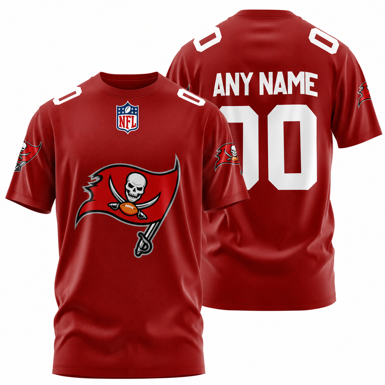 FINAL SALE - NEW CUSTOMIZED NFL10 TBB TAMPA BAY BUCCANEERS T-SHIRT, POLO SHIRT, ZIP POLO SHIRT, SWEATSHIRT, HOODIE & ZIP HOODIE