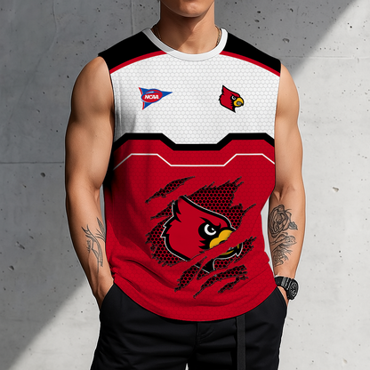 SPECIAL EDITION - NEW CUSTOMIZED NCAA FBS10 ULC LOUISVILLE CARDINALS MEN'S GYM SHIRT