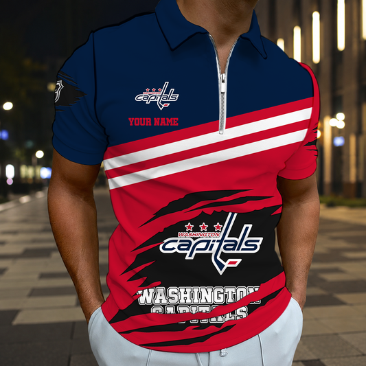 VIRAL EDITION - NEW CUSTOMIZED NHL10 WCP WASHINGTON CAPITALS T-SHIRT, POLO SHIRT, ZIP POLO SHIRT, SWEATSHIRT, HOODIE & ZIP HOODIE