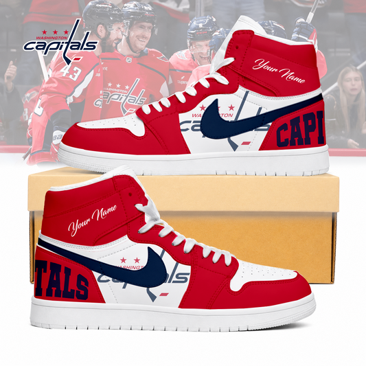 FINAL SALE - NEW CUSTOMIZED NHL10 WCP WASHINGTON CAPITALS AIR JORDAN SNEAKERS