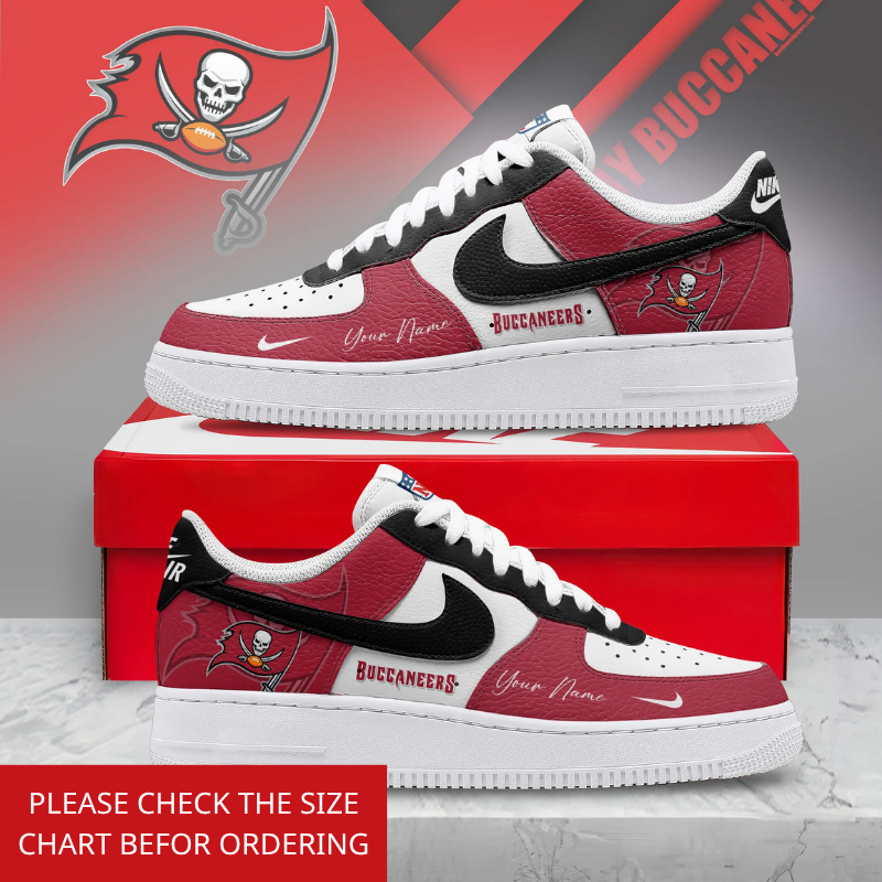 FINAL SALE - NEW CUSTOMIZED NFL10 TBB TAMPA BAY BUCCANEERS AF1 SHOES